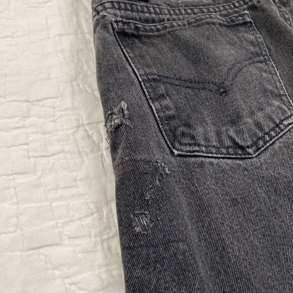 Vintage 505 Black Distressed Orange Tab Levi’s - Picture 5 of 9